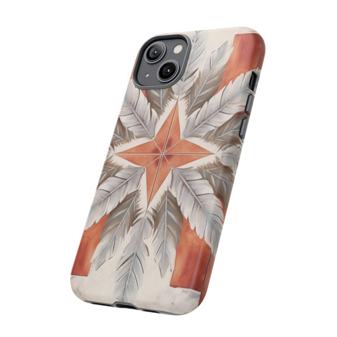 Silver Feather Compass - Impact Resistant Phone Case